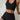 BLACK TWO-PIECE SWIMSUIT: ELASTANE FABRIC WEAVE