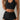 BLACK TWO-PIECE SWIMSUIT: ELASTANE FABRIC WEAVE
