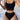 BLACK TWO-PIECE SWIMSUIT SOLID COLOR UNDERWEAR SET