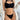 BLACK TWO-PIECE THONG SWIMSUIT SOLID COLOR DROP WAIST