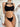 BLACK TWO-PIECE THONG SWIMSUIT SOLID COLOR DROP WAIST