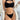 BLACK TWO-PIECE THONG SWIMSUIT SOLID COLOR DROP WAIST