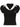 BLACK V-NECK TOP WITH CLASSIC POLO COLLAR AND LETTERING EMBROIDERY