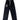 BLACK VELOUR TRACK PANTS WITH WHITE TRIM EMBROIDERED MID WAIST