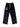 BLACK VELOUR TRACK PANTS WITH WHITE TRIM EMBROIDERED MID WAIST