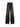 BLACK WIDE-LEG JEANS WITH BEIGE STREAKS - MID WAIST STRAIGHT LEG