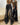 BLACK WIDE-LEG JEANS WITH KNEE STRAPS FOR GRUNGE AESTHETIC