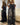 BLACK WIDE-LEG JEANS WITH KNEE STRAPS FOR GRUNGE AESTHETIC