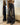 BLACK WIDE-LEG JEANS WITH KNEE STRAPS FOR GRUNGE AESTHETIC