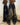 BLACK WIDE-LEG JEANS WITH KNEE STRAPS FOR GRUNGE AESTHETIC