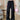 BLACK WIDE-LEG PANTS WITH BOW EMBROIDERY FOR COQUETTE AESTHETIC BOW STYLE