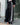 BLACK WIDE-LEG SWEATPANTS WITH WHITE STRIPES AND BOW TIE DETAIL