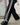 BLACK WIDE-LEG SWEATPANTS WITH WHITE STRIPES AND BOW TIE DETAIL
