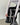 BLACK WIDE-LEG SWEATPANTS WITH WHITE STRIPES AND BOW TIE DETAIL