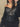BLACK ZIP-UP HOODIE WITH GRAPHIC CASUAL LOOSE FIT DESIGN