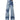 BLUE DENIM CARGO PANTS WIDE LEG LONG STYLE