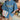 BLUE DENIM SHIRT WITH FLORAL EMBROIDERY FOR WOMEN