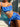 BLUE PATTERNED BIKINI SET: AZURE ELASTANE FABRIC