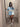 BLUE SKIRT SUIT COLOR BLOCK PATTERN