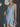 BLUE Y2K METALLIC HALTER DRESS WITH SPARKLE