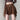 BROWN ASYMMETRICAL BELTED SKIRT FOR WOMEN