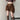 BROWN ASYMMETRICAL BELTED SKIRT FOR WOMEN