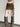 BROWN ASYMMETRICAL DRAPED SKIRT COTTON KNIT