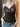 BROWN CAMISOLE TOP WITH PATTERNED BUST IN RICH BROWN TONES