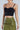 BROWN CORSET-STYLE TOP WITH STRAPS FOR SHEER SPECIAL OCCASION
