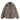 BROWN FAUX FUR JACKET WITH LONG SLEEVE AND STAND COLLAR LOOSE FIT
