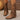 BROWN FRINGE COWBOY BOOTS WITH MAN MADE MATERIALS