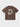 BROWN GRAPHIC PRINT UNISEX TEE SHIRT WITH MASKED HEAD DESIGN
