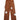 BROWN JEANS WITH WHITE STAR PATTERN - MID WAIST DESIGN
