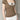 BROWN LACE TRIM PUFF SLEEVE TOP SUMMER KNIT