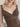 BROWN LACE-TRIMMED TANK TOP SLIM FIT SLEEVELESS CASUAL STREET WEAR