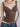 BROWN LACE-TRIMMED TANK TOP SLIM FIT SLEEVELESS CASUAL STREET WEAR