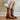BROWN LEATHER COWBOY BOOTS WITH VEGAN LEATHER ACCENTS