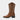 BROWN LEATHER COWBOY BOOTS WITH VEGAN LEATHER ACCENTS