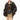 BROWN LEATHER JACKET WITH EMBOSSED BUTTERFLY