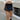BROWN MINI SKORT ASYMMETRICAL OVERLAY HIDDEN SHORTS