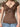 BROWN PLUNGE TOP RING DETAIL SUMMER KNIT
