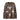 BROWN STAR PATTERN LONG SLEEVE PULLOVER WITH RIPPED COLLAR