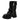 BROWN VEGAN LEATHER HIGH SHAFT BOOTS WITH METAL STRAP
