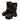 BROWN VEGAN LEATHER HIGH SHAFT BOOTS WITH METAL STRAP