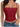 BURGUNDY LACE CORSET TOP WITH LACE DETAILS