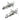 BUTTERFLY HAIR CLIPS LIQUID METAL SILVER SET