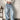 1pc American Distressed Washed Loose Fit Jeans
