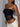 CHIC BLACK MESH BANDEAU WITH SHEER PANEL