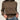 CROPPED BROWN ZIP-UP HOODIE WITH LOOSE FIT HIGH COLLAR