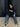 CROPPED HOODIE WITH STAR ACCENTS IN BLUE-GRAY COTTON HOODIE